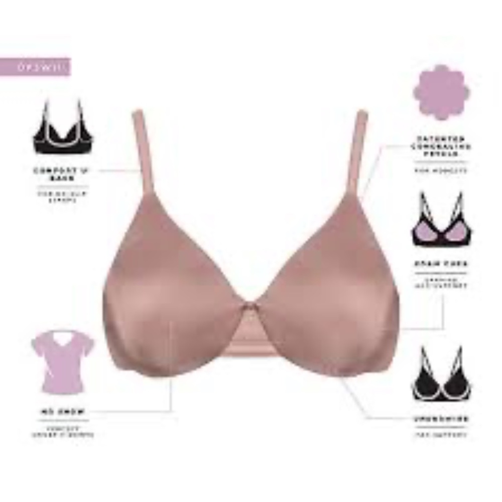 New Bali Smoothing Bra 40B Pink Concealing Petals - Picture 10 of 13